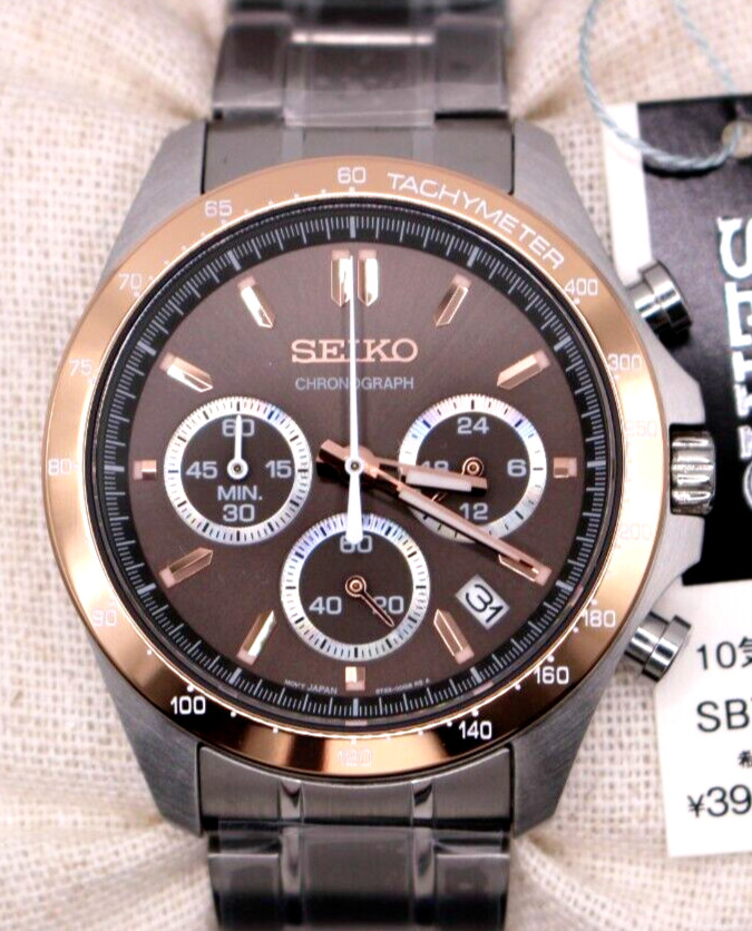 SEIKO SELECTION SBTR026 Watch Men’s Chronograph Pink Gold Authentic From Japan