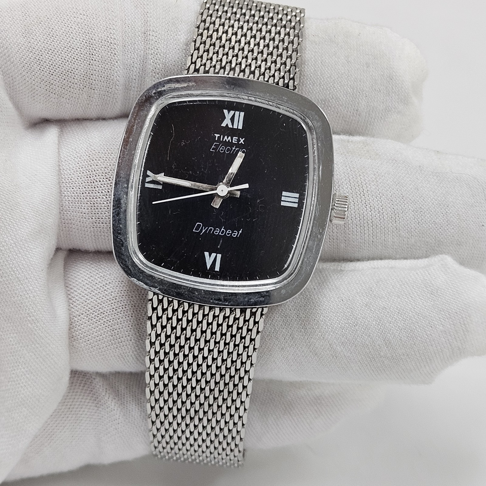1975 Timex Electric Dynabeat 32mm Men’s Watch Navy Blue Dial New Battery Retro