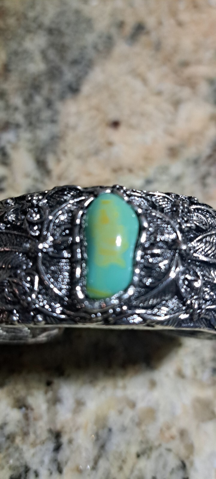 Turquoise Braclet Silver plated 6.6cm ( 2.4 inches wide