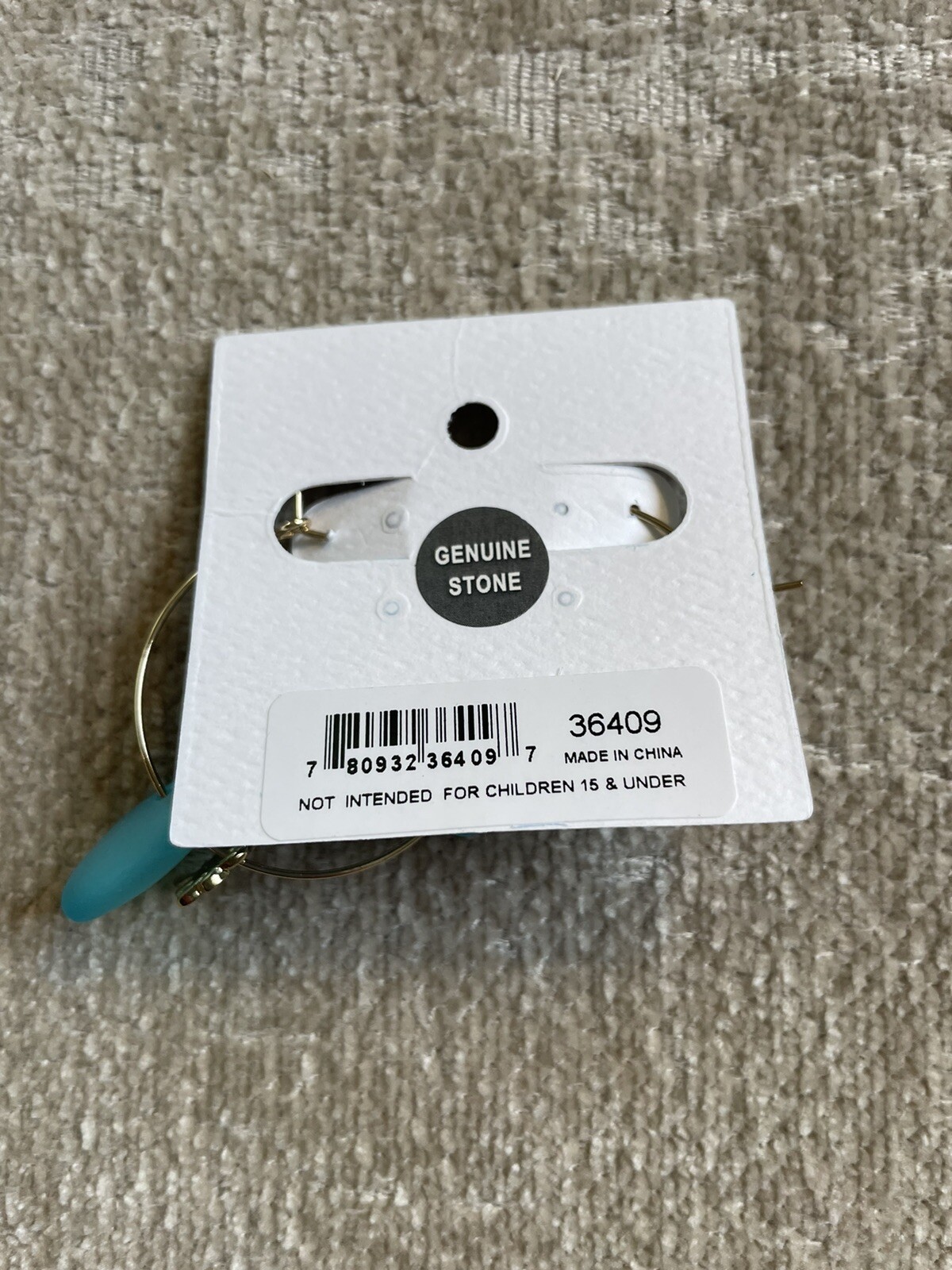 Elsie & Zoey Blue Sea Glass Palm Tree Hoop Earrings Gold Tone Boutique Coastal