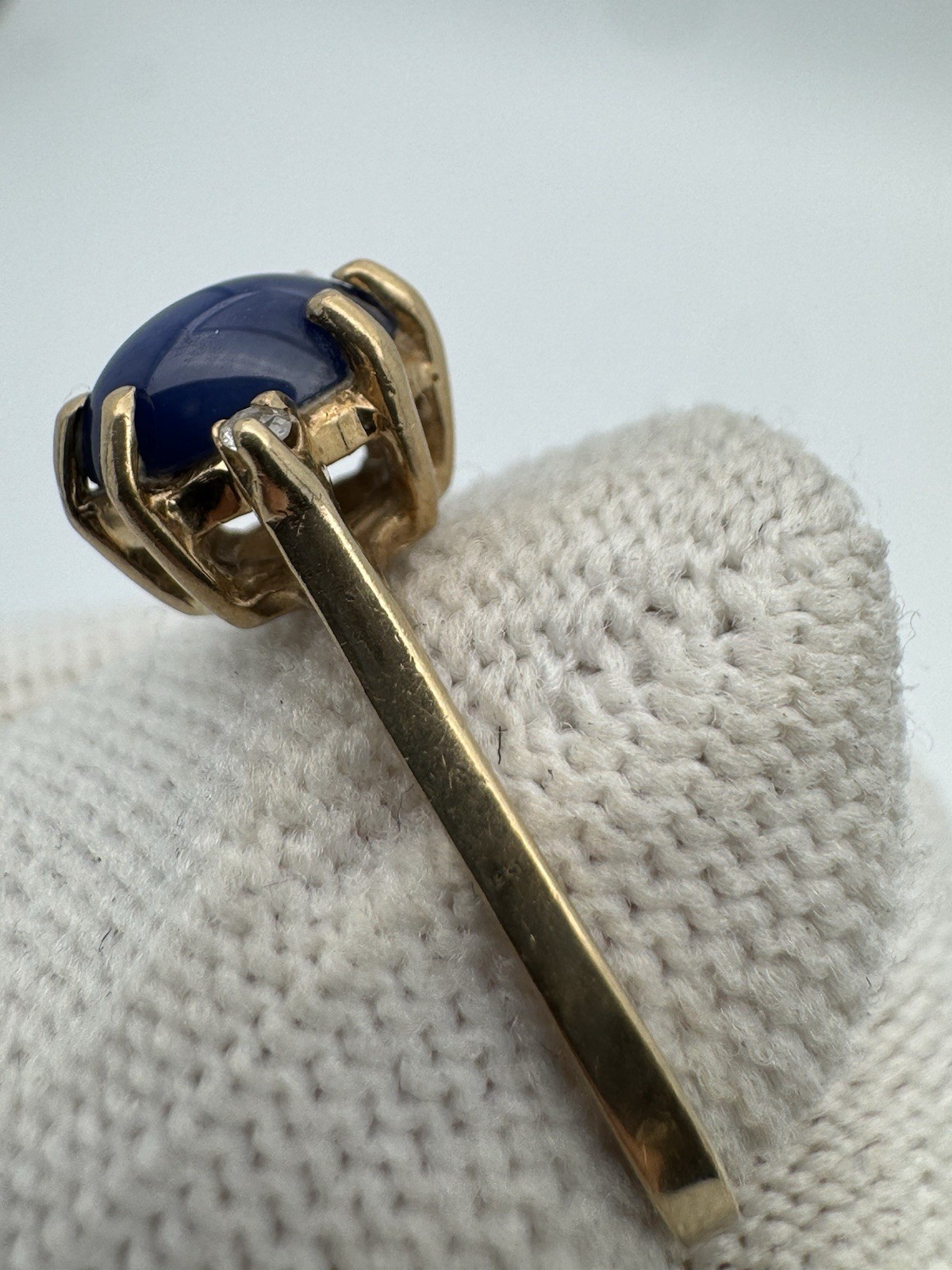 Antique Star Sapphire & Diamond Ring 10k Gold