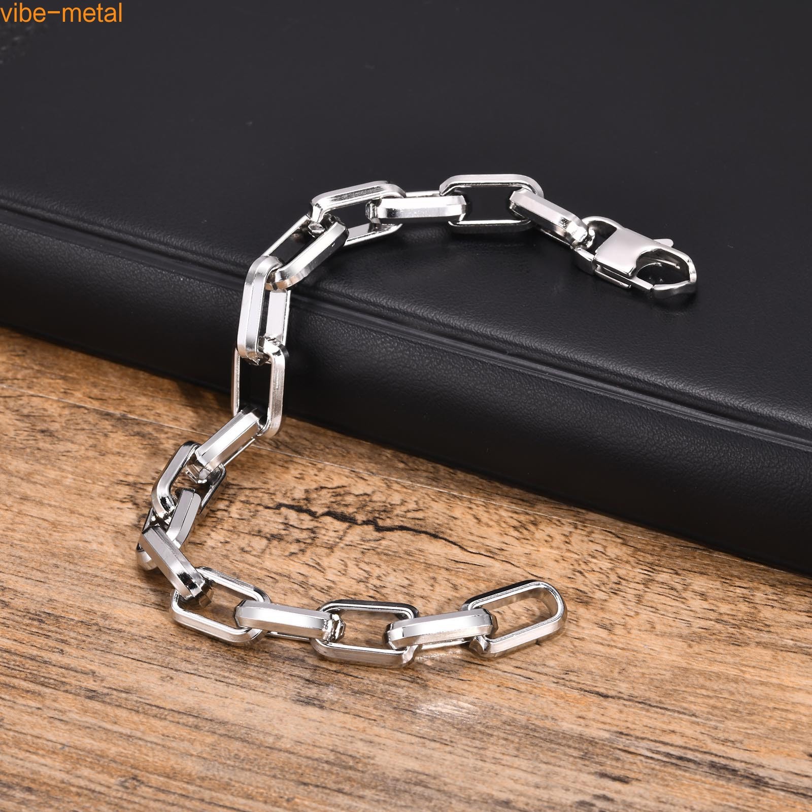 9.2mm Wide Stainless steel Chunky Paperclip Chain Bracelets Men Chain Wristband