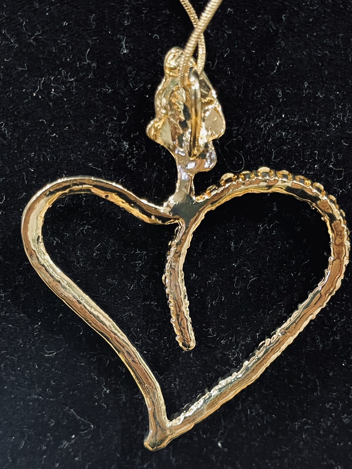 NIB LOVE HEART PENDANT ROUND CUBIC ZIRCONIA 18KT YELLOW GOLD PLATE 18″ CHAIN INC
