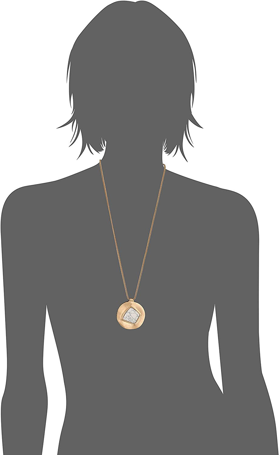 The Sak Semi-Precious Irregular Stone Gold Pendant Necklace #SAK118