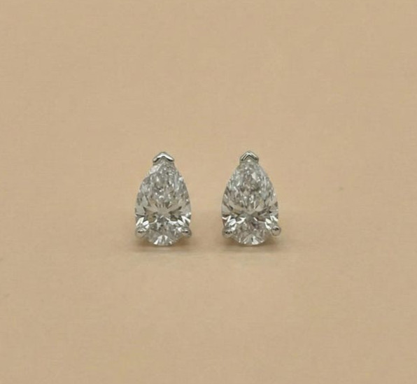 Studs Earrings Natural Diamond For Women’s 950 Platinum Party Wear Gift For Her