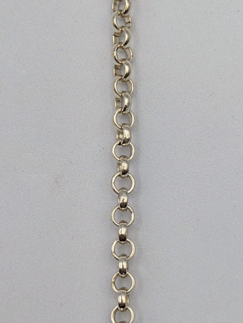 925 Sterling Silver Rolo Link Chain Unisex Bracelet 8″ 4.1mm 6.2g Belcher Charm