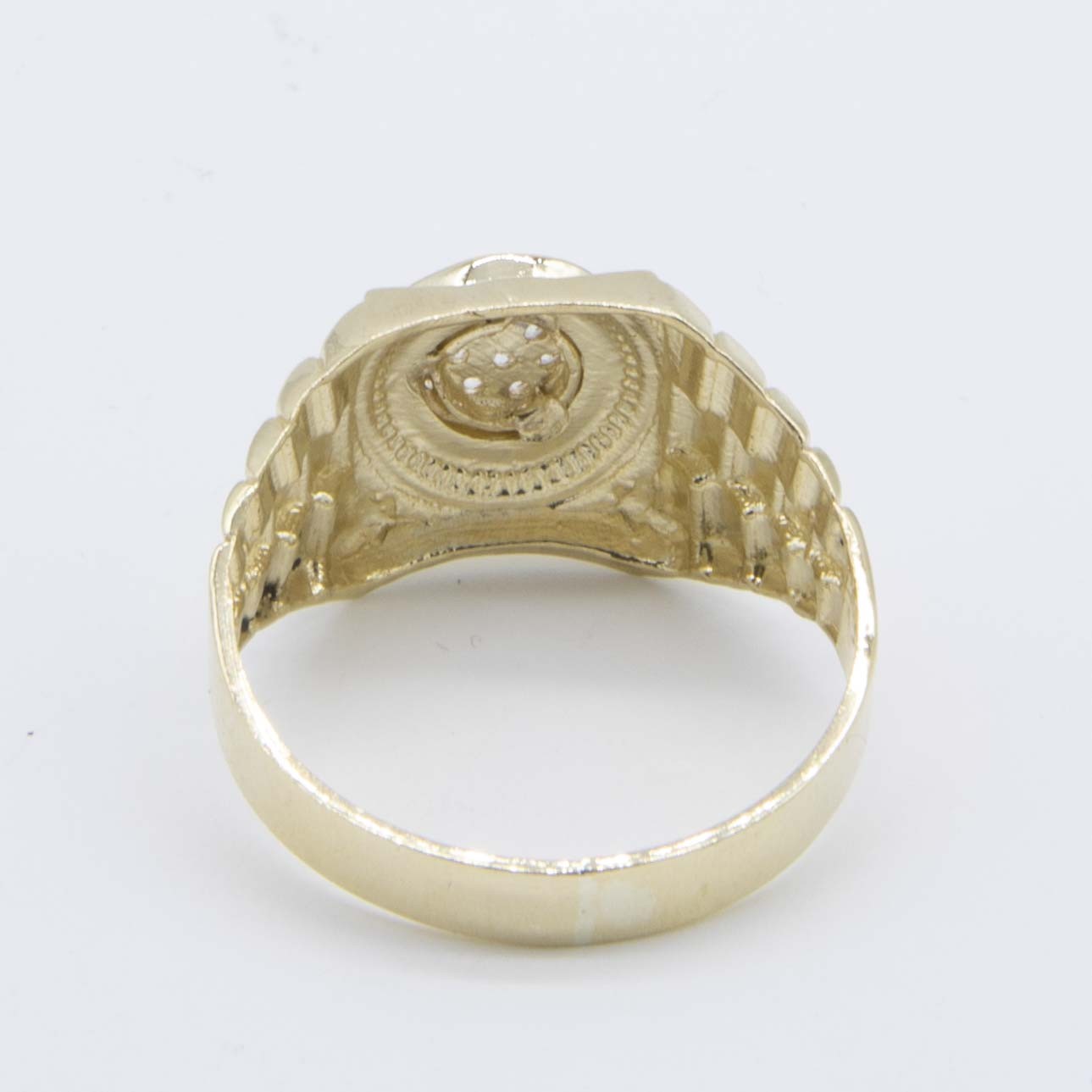Men’s Unisex Railroad Round CZ Ring Real Solid 10K Yellow White Gold All Sizes