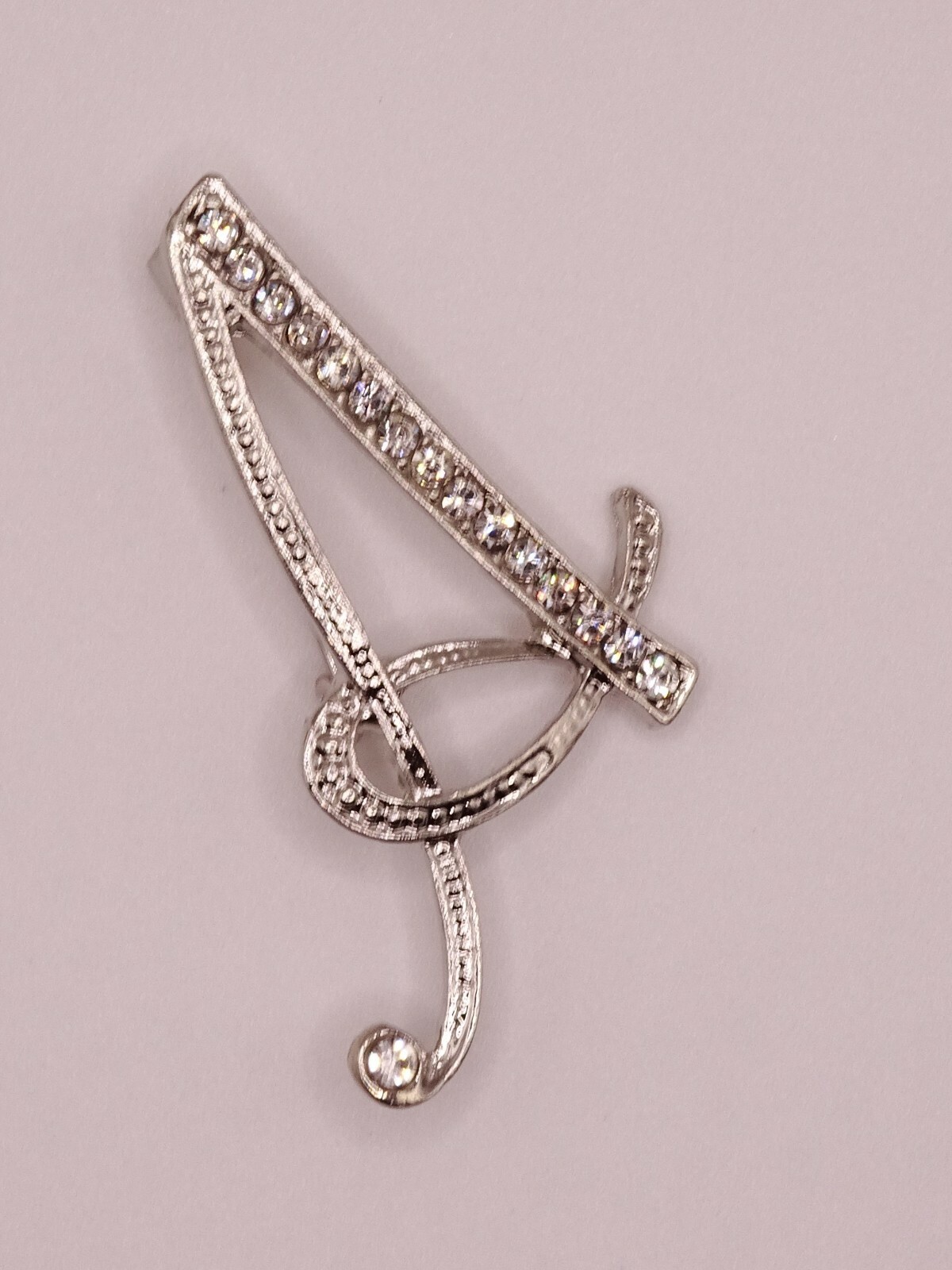 Diamante Silver Initial Letter A Fashion Brooch Pin Brand New FREE P&P