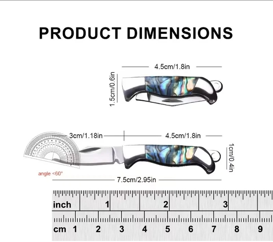 Mini Folding KNIFE EARRINGS Abalone Free Shipping