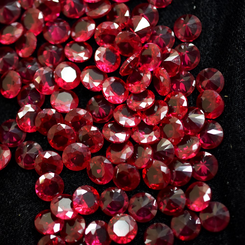 Certified Natural Blood Red Ruby Round Cut 12.00 Ct 5×5 mm Lot Burmese Gemstone