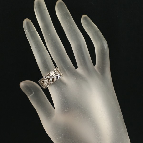 Auth KASHIKEY Ring Diamond 0.18ct/0.03ct Naked US6-6.25 18K BG/Pt 900