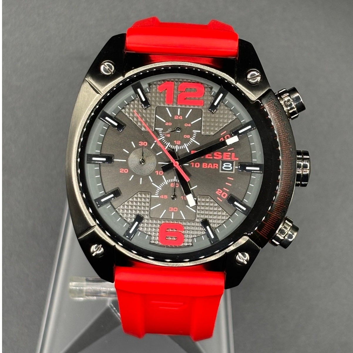 Diesel Overflow DZ4481 Chronograph Red Silicone 55mm Men’s Watch