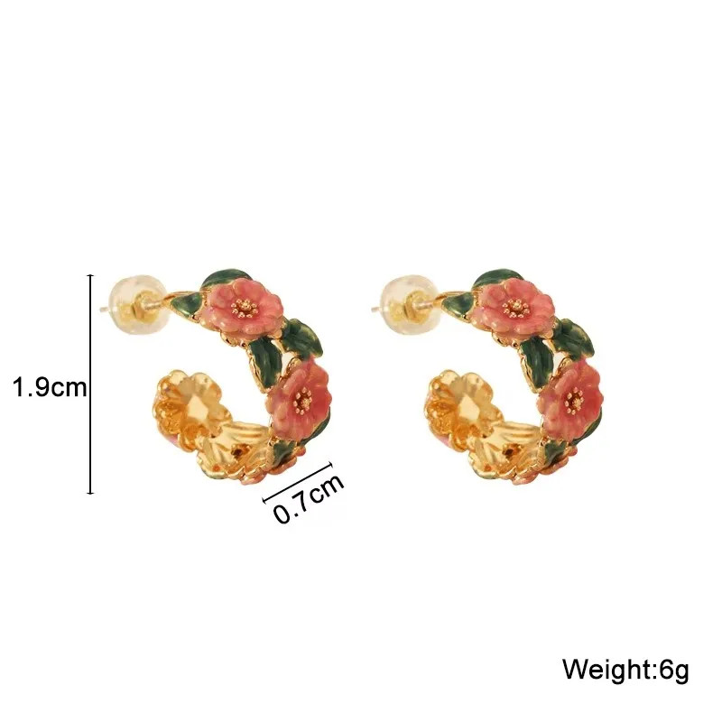 Acrylic Floral Dangle Earrings Women White Enamel Pearl Petals Modern Jewelry
