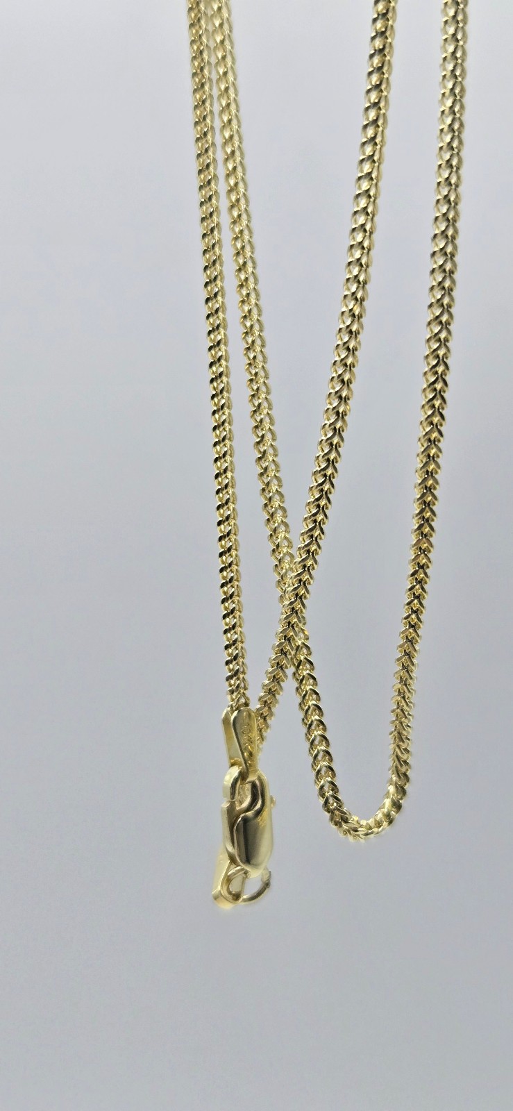 Real 10k Yellow Gold Franco Box 1.5mm Necklace Chains, 18″-24″, Handmade Italy