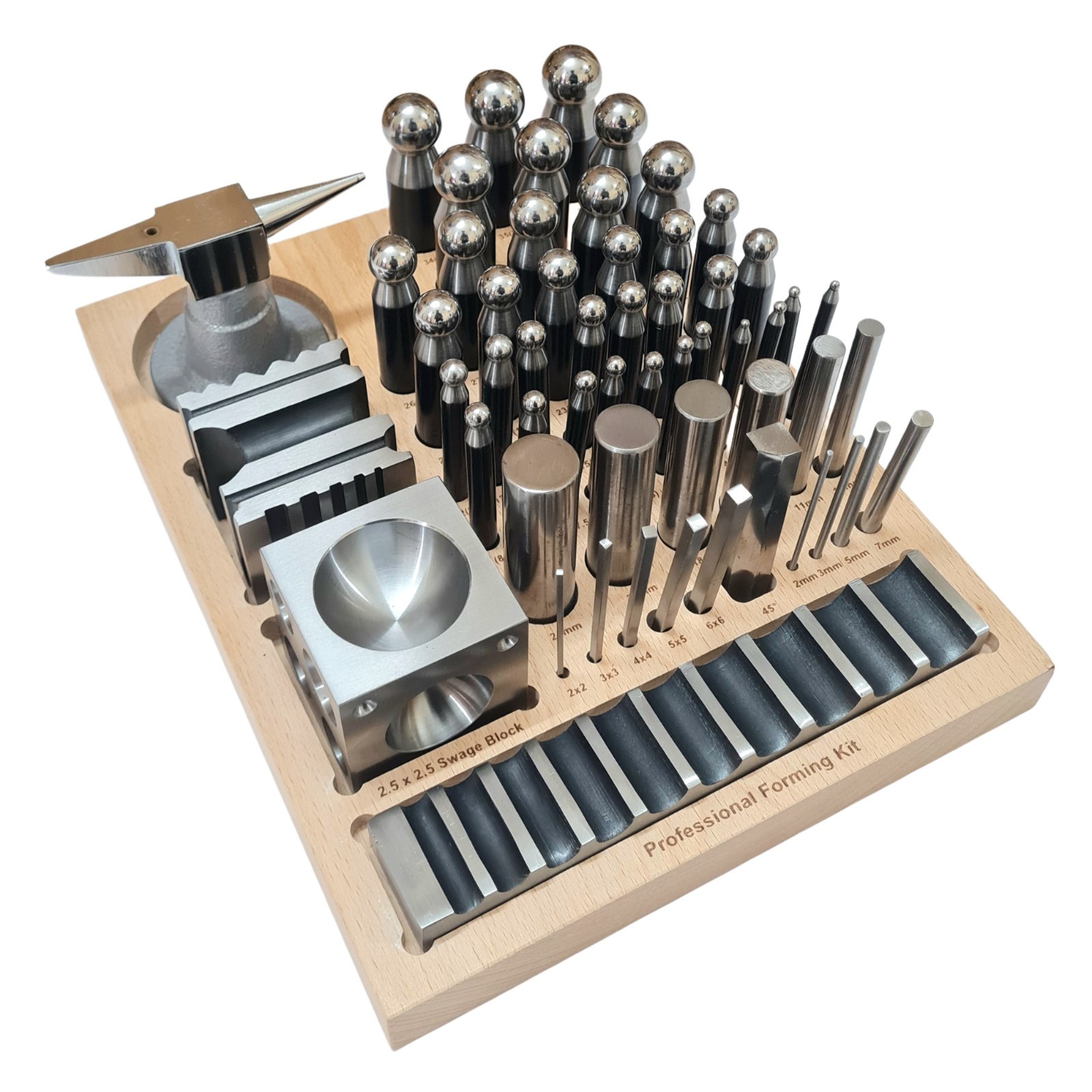 56 Pcs Jumbo Dapping Punch Set Doming & Steel Swage Block – Jewelry Forming Kit