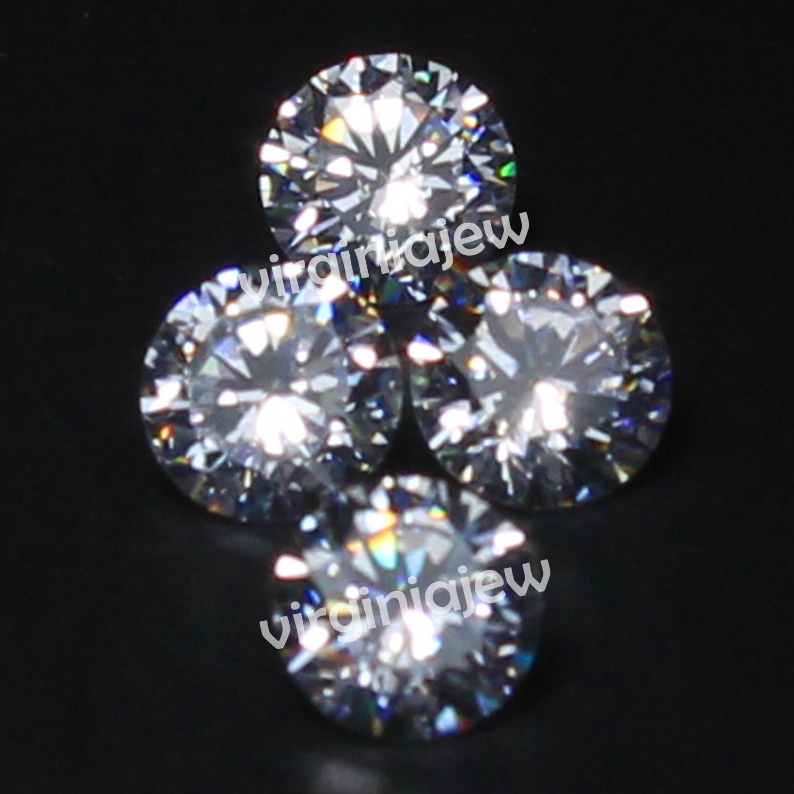 Natural 4.80 Ct D Color VVS1 White 7.00 MM Round Brilliant Cut Diamond 4 Pcs Lot