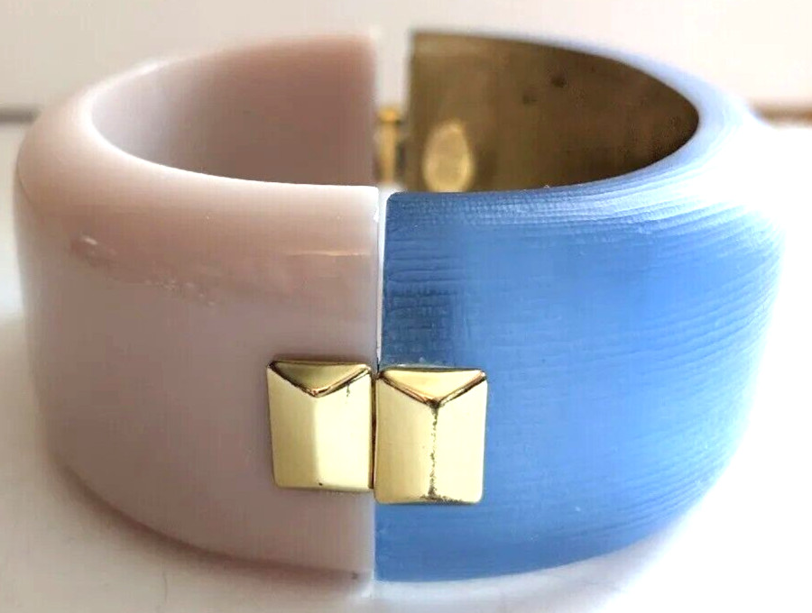 ALEXIS BITTAR Blue/Beige Cuff Bracelet
