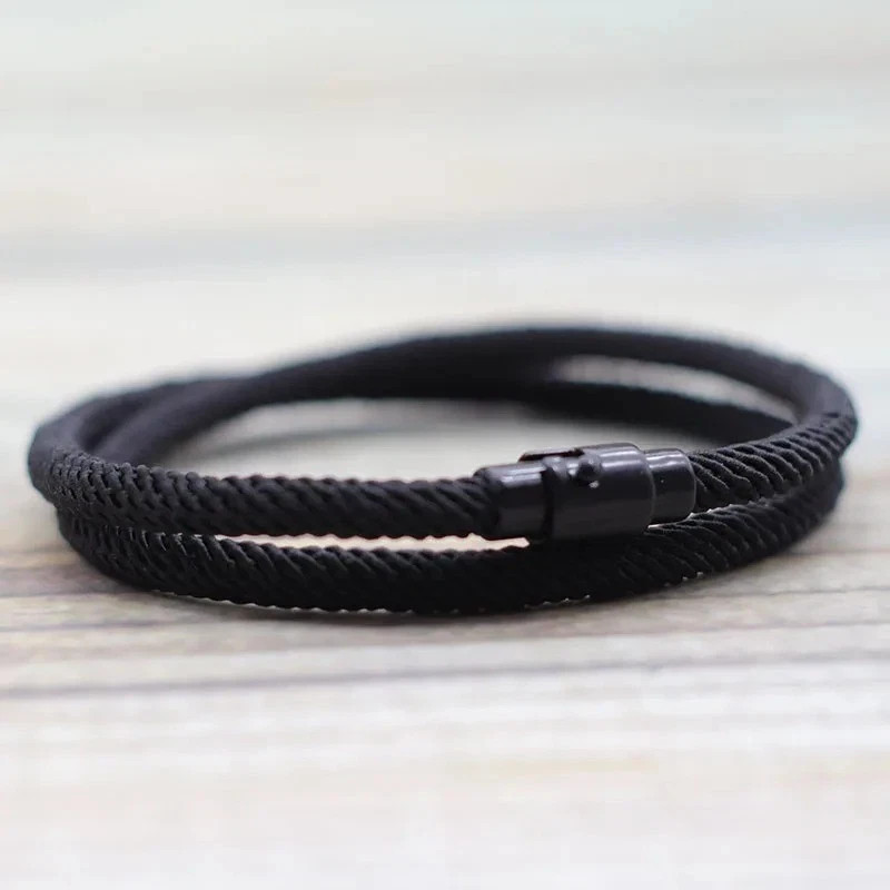 Simple Style Men’s Rope Bracelet Double Layer Thread Fabric Casual Accessory