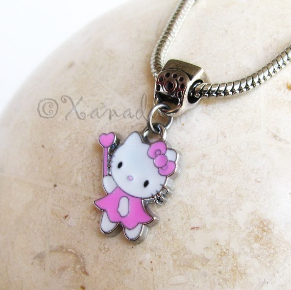 Pink Heart Hello Kitty European Charm Bracelet – Kid Child Small Sizes Available
