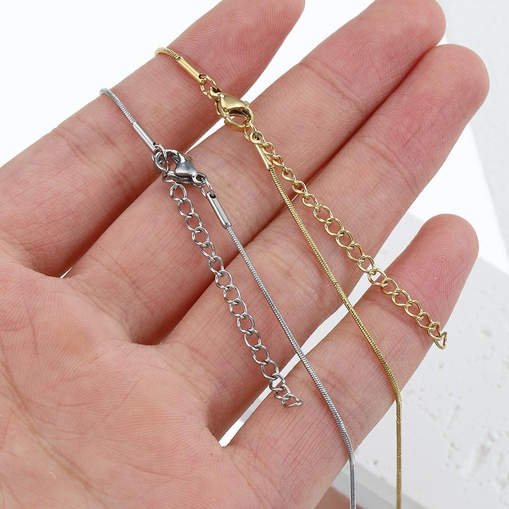 5pcs Snake Necklace Chains Stainless Steel 45+5cm Diy Jewelry Wholesale Unisex