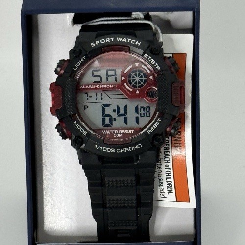 George Wristwatch Alarm Stopwatch – Brand New in Box – Red & Black – Digital.