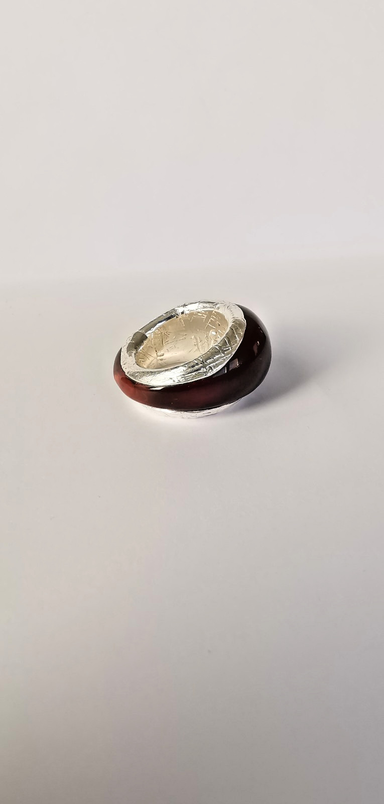 Handmade Fine Silver 999 Agate Ring, Unisex Chunky Statement Band, One of a Kind
