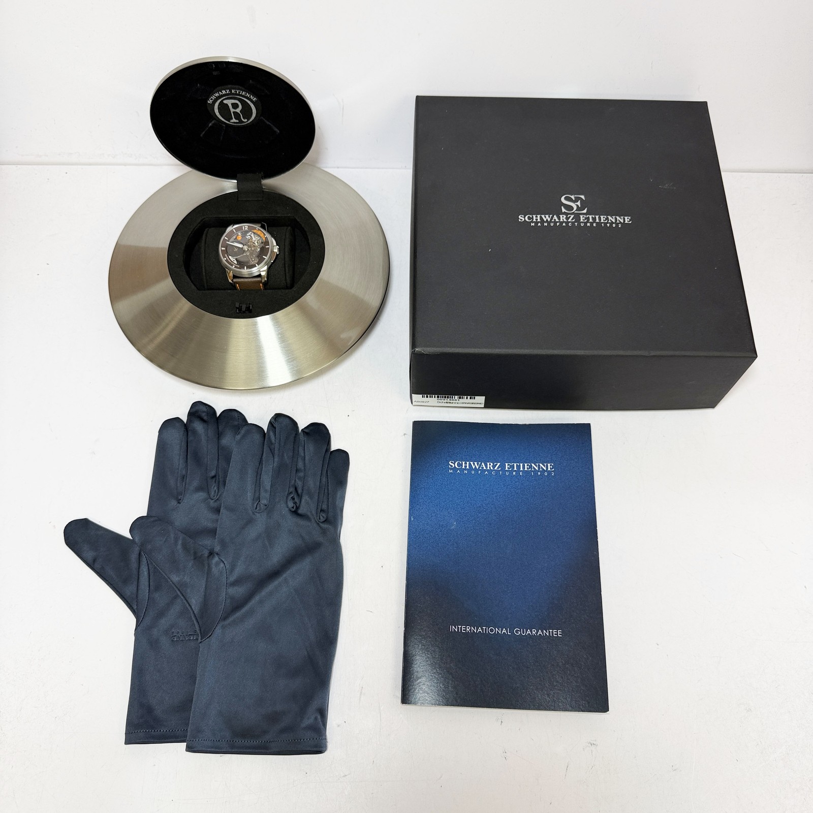 New 2026 Schwarz Etienne Roswell 08 WRW11TJ32SS21AA-D 45MM Brown Steel Box Paper