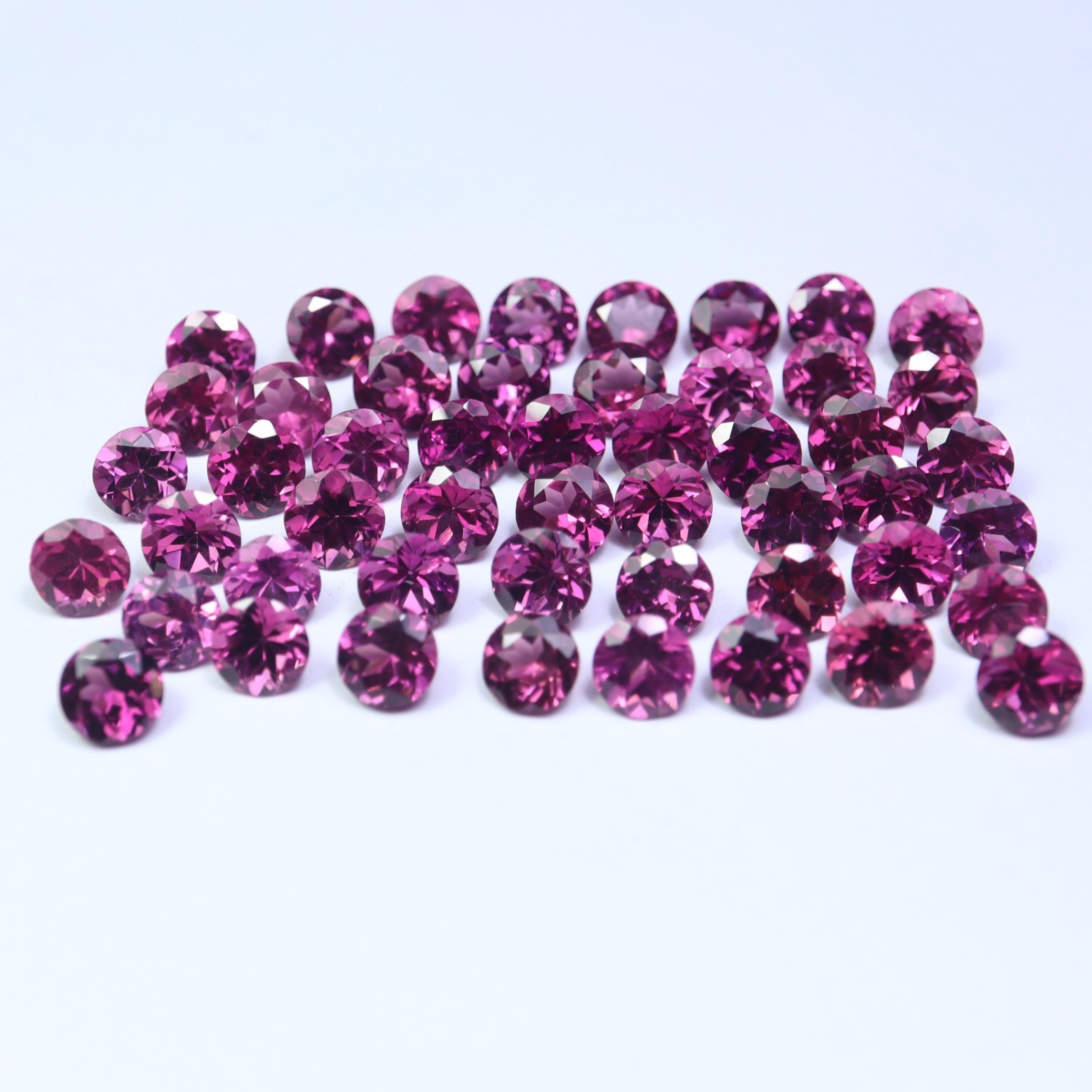 5 MM Real Purplish Pink Rhodolite Garnet Faceted Round Gemstone Wholesale Lot