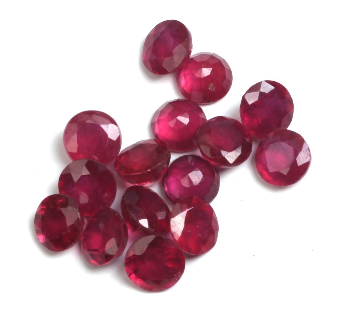 AAA Loose Gemstone Glass Filled Ruby Cut Round Faceted For Making All Jewelry