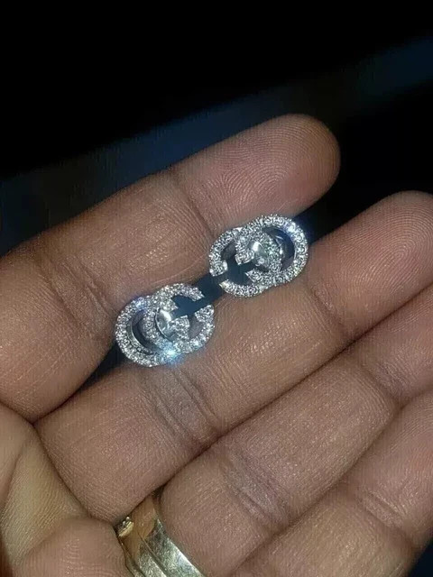 2.26 Ct Round Cut Simulated Diamond Women’s Stud Earrings 14k White Gold Plated