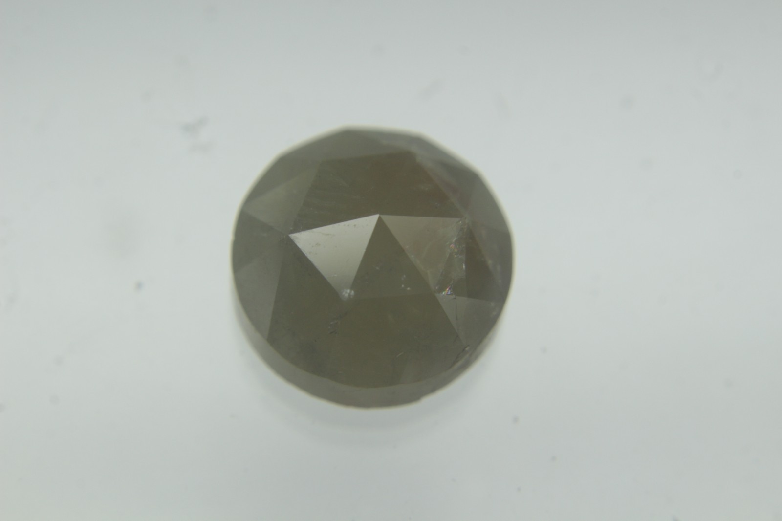 6.45Cts Gray Color Round Rose Cut Diamond Big Natural Real 10.70-10.92×5.95 MM