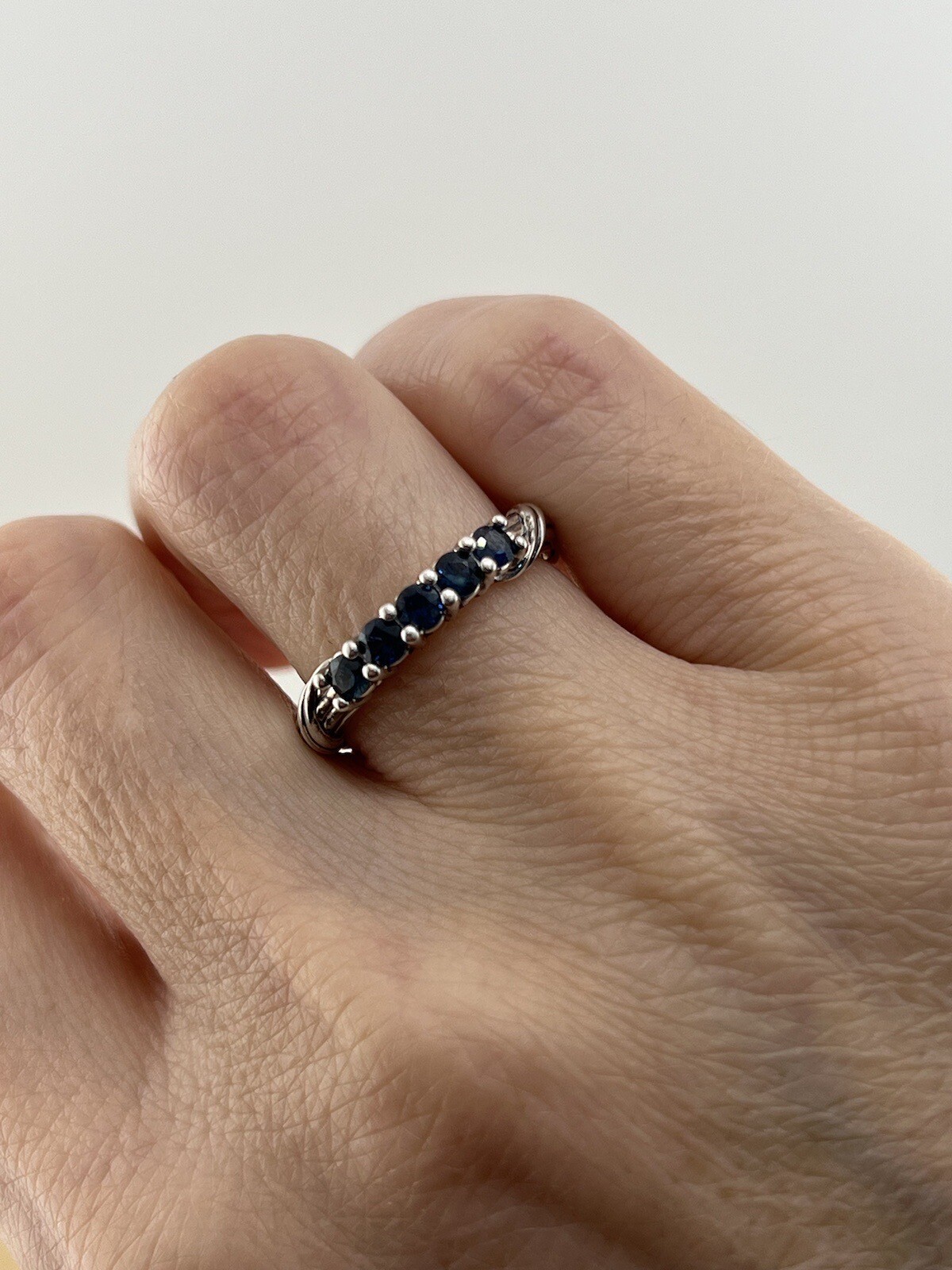 Peter Thomas Roth Sterling Silver Signature Romance Stack Ring Sapphire Size 7