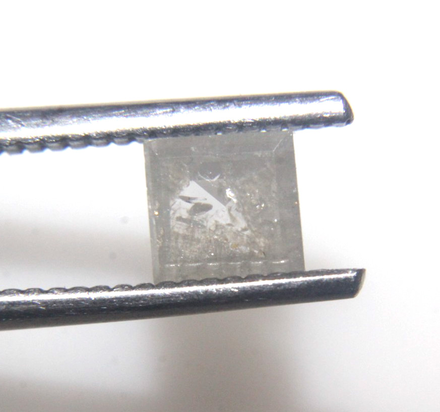 0.64Ct Natural Square Shape Gray White Color Roes Cut Diamond 5.54×5.30×1.83 MM