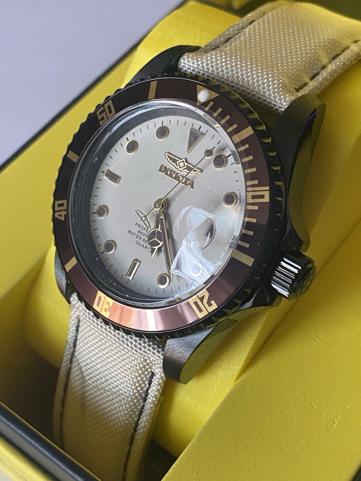 Brand New Invicta Pro Diver Exovian Men’s Watch 42mm Beige (50536)