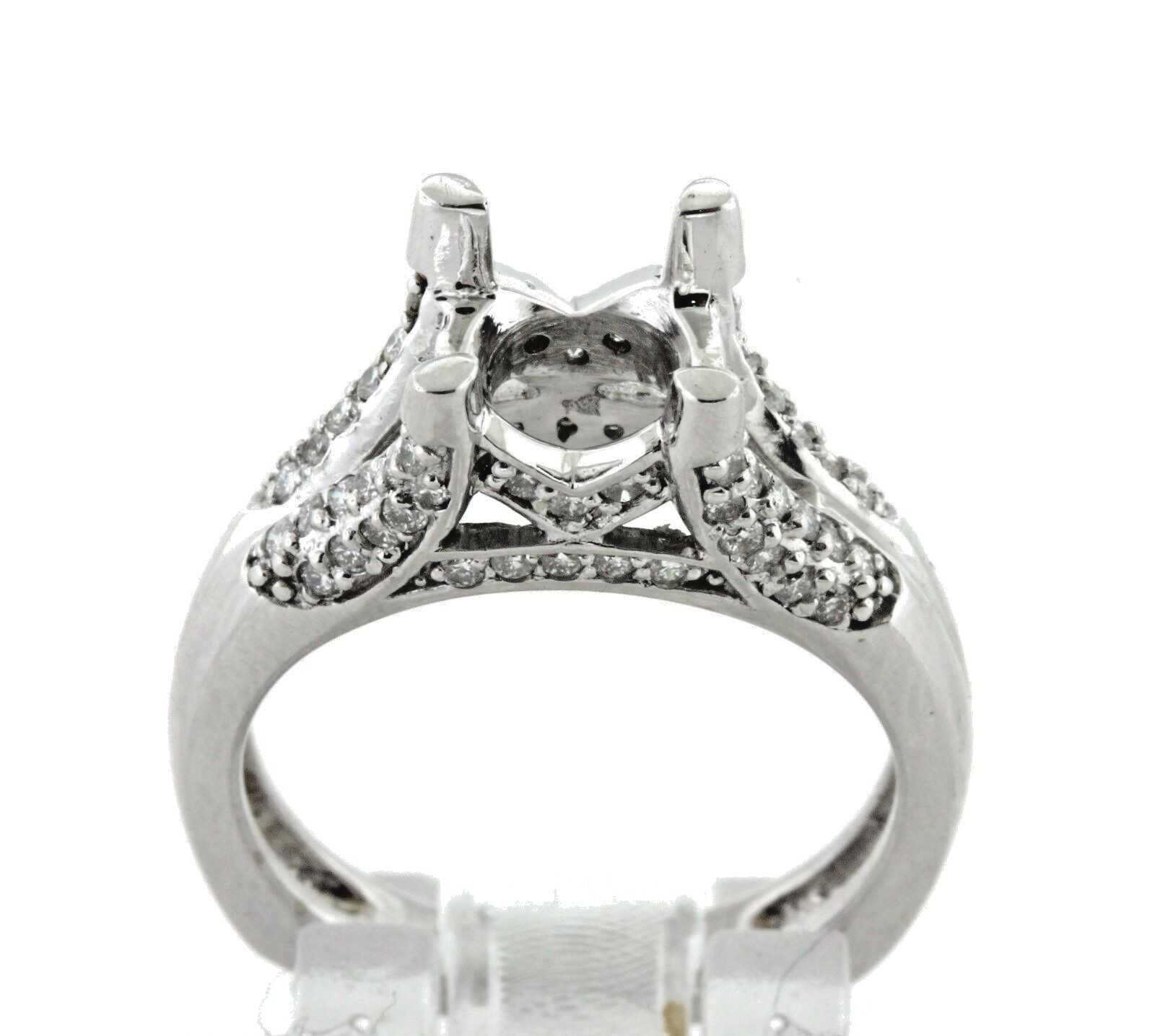 0.61 CT Round Brilliant Cut Diamond Setting VS2-SI1/G 14K W. Gold SALE