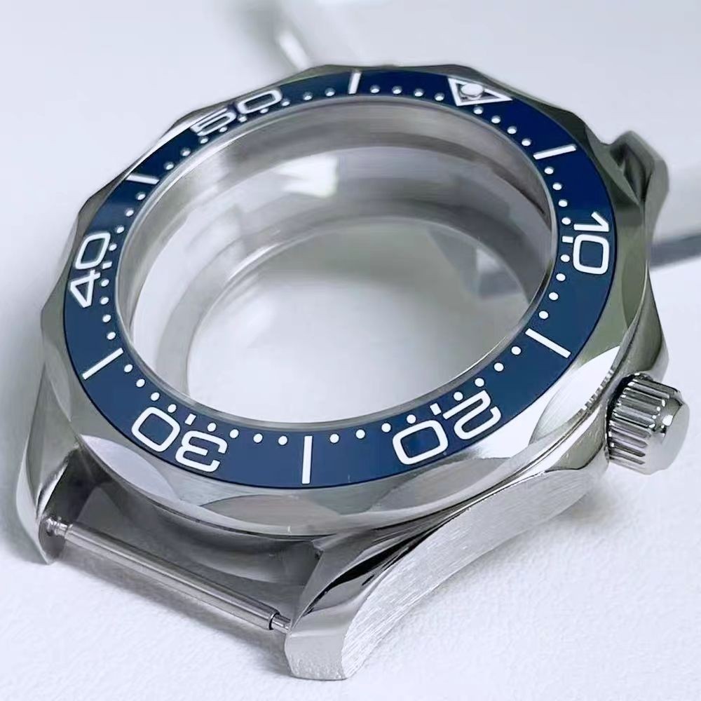 42mm Diver Watch Case Sapphire Ceramic Bezel Set Fit NH35/36 5ATM Seamaster Mod