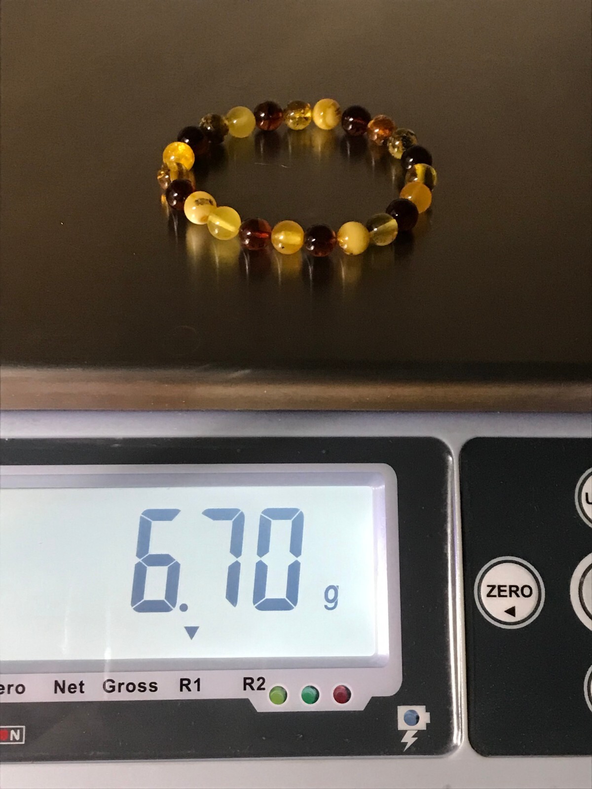 Amber Bracelet Gift Round Beads Natural BALTIC Colorful Genuine Bead 6,7g 18437
