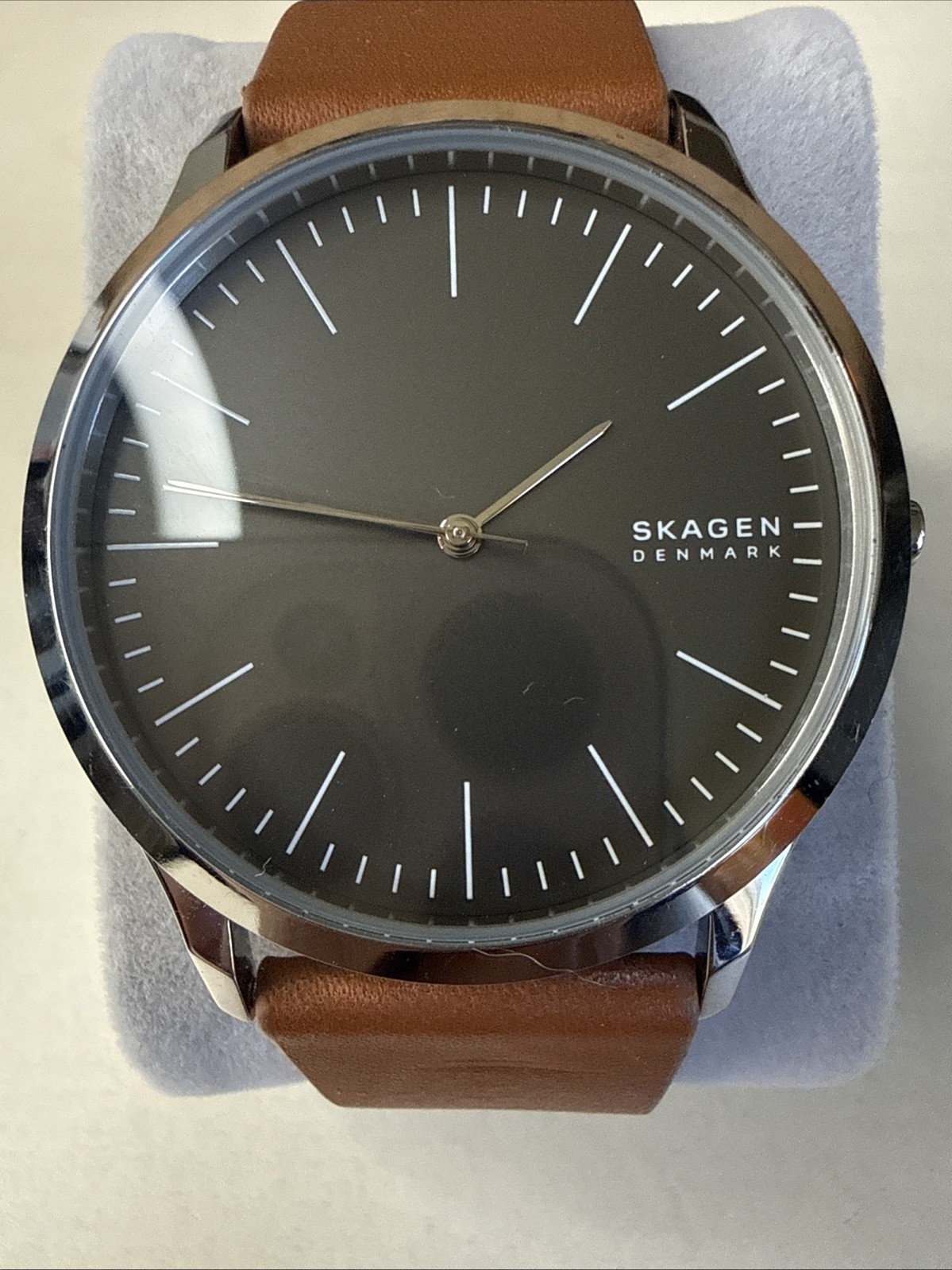 Skagen Mens SKW6552 Watch Jorn Gray Dial Brown Band Silver Case Oversize