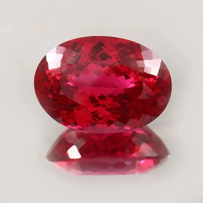 35.05 Ct AGL Certified Natural Burmese Red Ruby Oval Cut Loose Faceted Gemstone