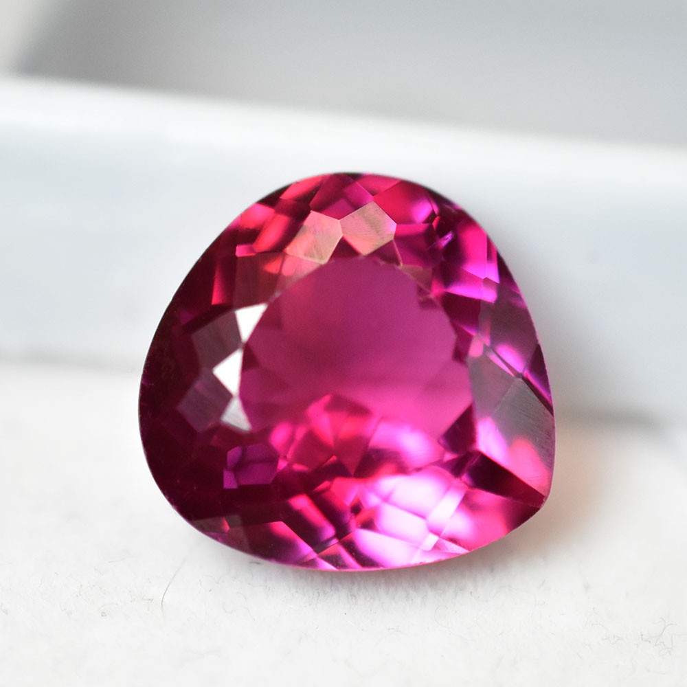 8.45 Ct Natural Pink Ruby Certified Pear Cut Loose Gemstone Free Delivery