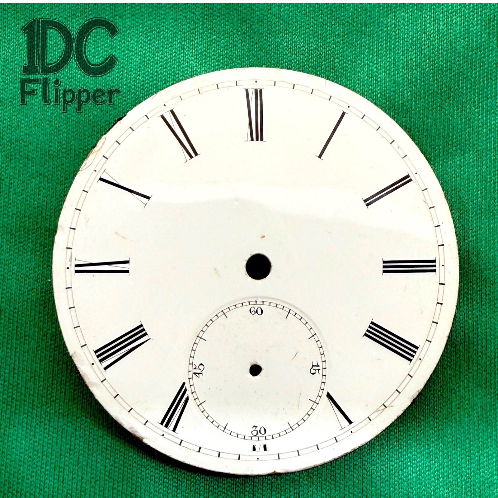 Blank Pocket Watch Dial 16s 42.0 mm Roman Seconds 9.6 VTG NN8 Read!