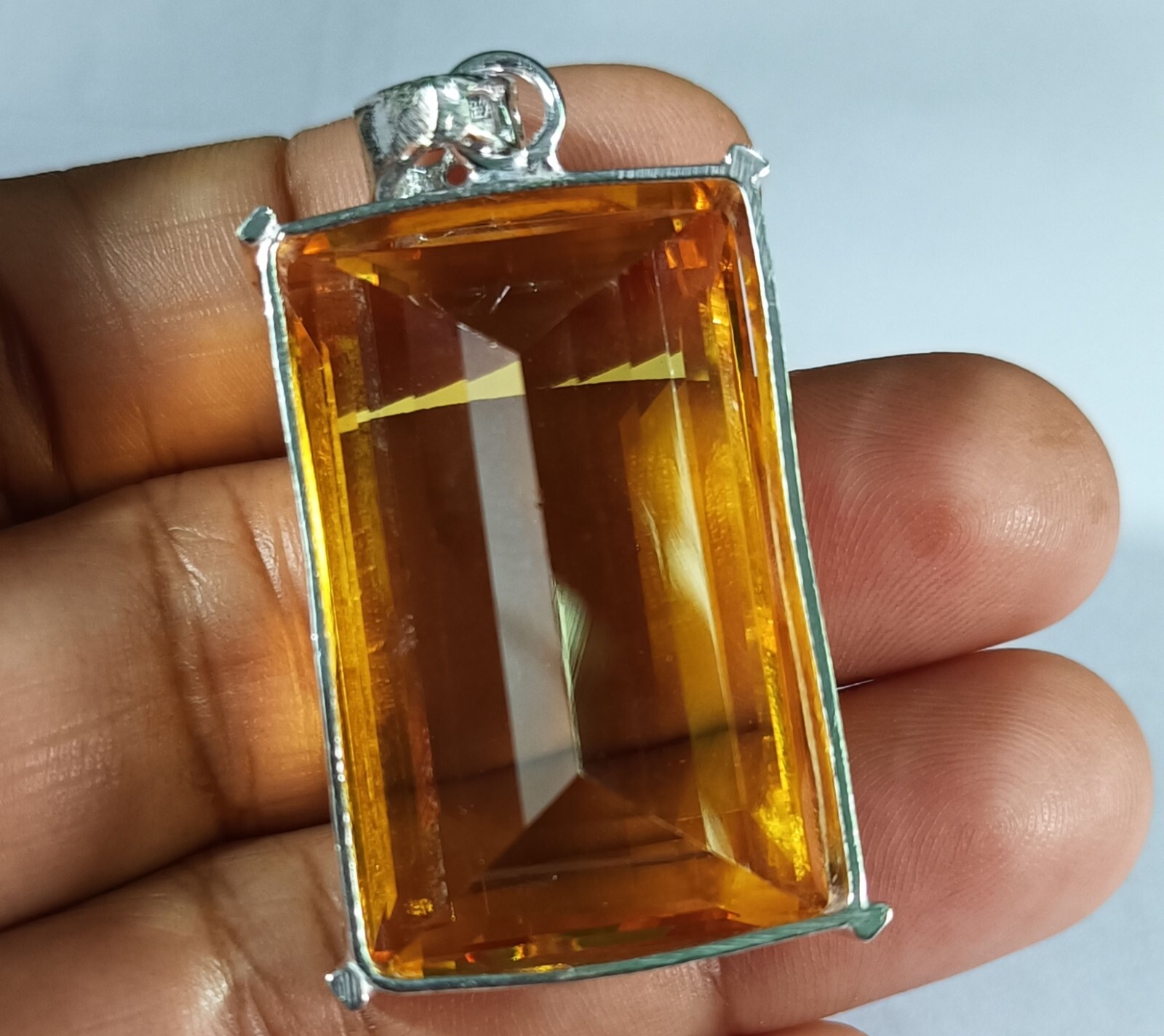 Certified Natural 100 Ct Brazilian Emerald Yellow Topaz Pendant Loose Gemstone