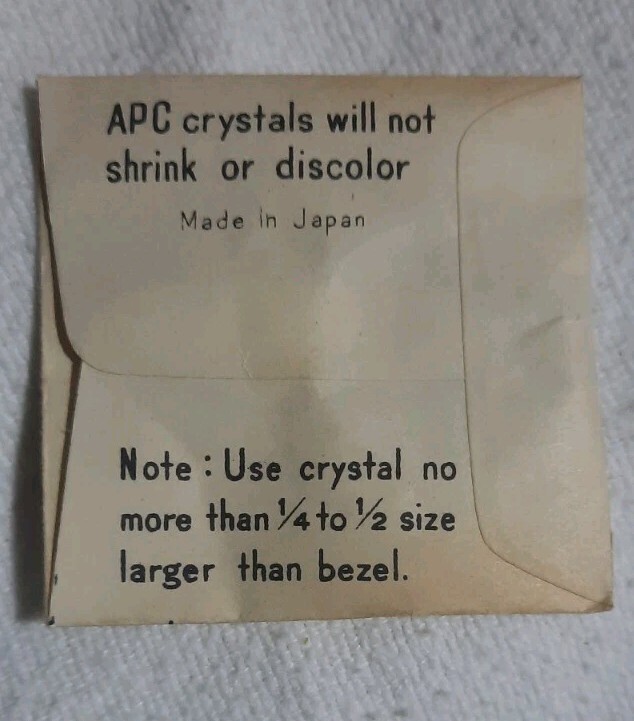 Vtg APC NOS Replacement Watch Crystal High Round 22.5MM AP 15 1/2 Made in Japan