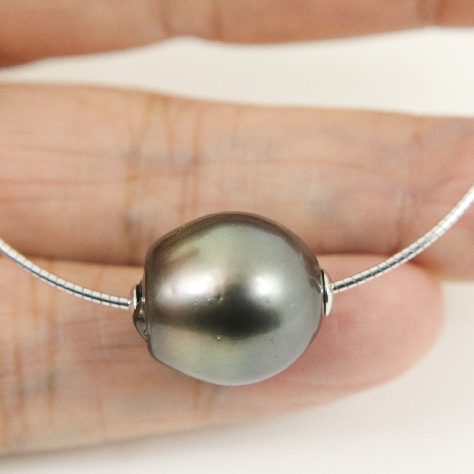 Enormous 15.2*17.8mm South Sea Tahitian Pearl Focal Bead, 18K Solid Gold #P6191
