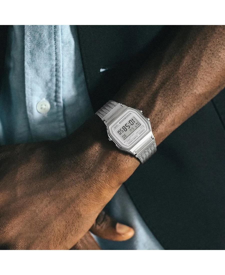 CASIO Men Digital Quartz Casual Watch Classic Dress Silver color Dial Waterproof