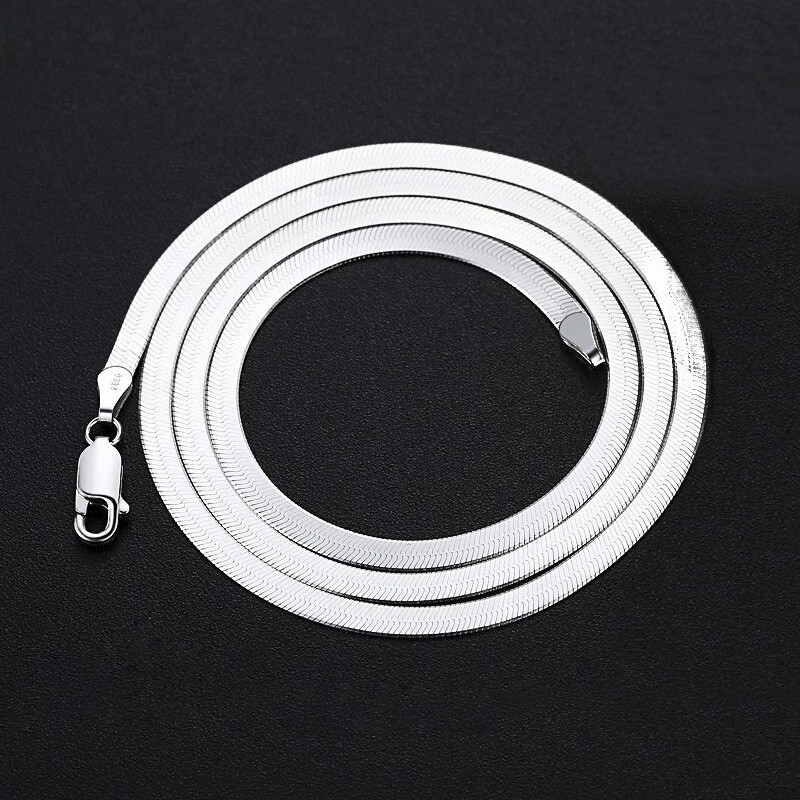 Stunning Silver Filled 4MM Slim Flat Snake Chain Necklace Mens & Womens 18″- 24″