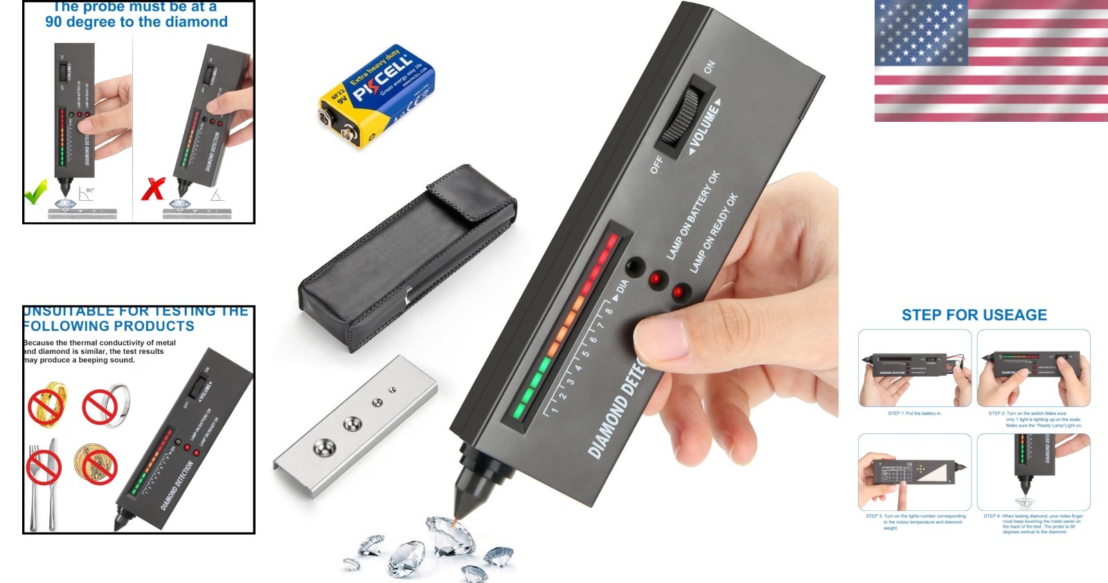 Professional Diamond Tester Pen – High Accuracy Gemstone Detector for Jewelers