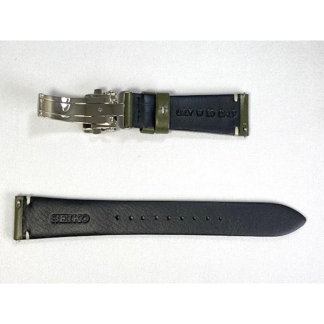 Seiko Presage L0LY011J0 Original Calfskin Leather Strap Buckle Green 20mm New