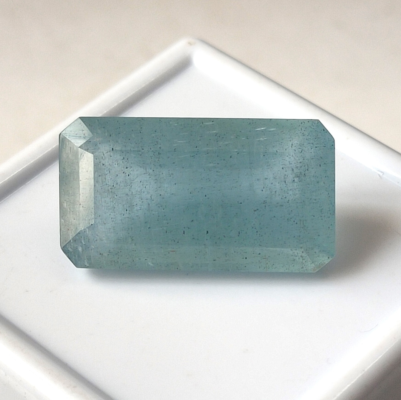 17.55 Carat Natural Aquamarine Blue 23X12.5 mm Rectangle Cut Faceted Gemstone