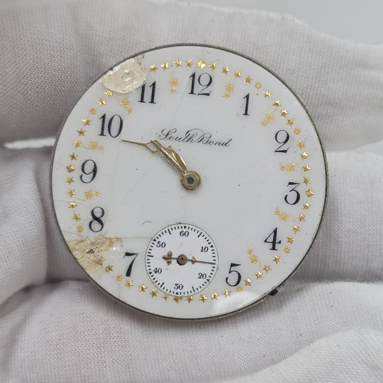 1909 SOUTH BEND 16s 15J Gr. 204 Model 2 Hunting Watch Movement Parts/Repair